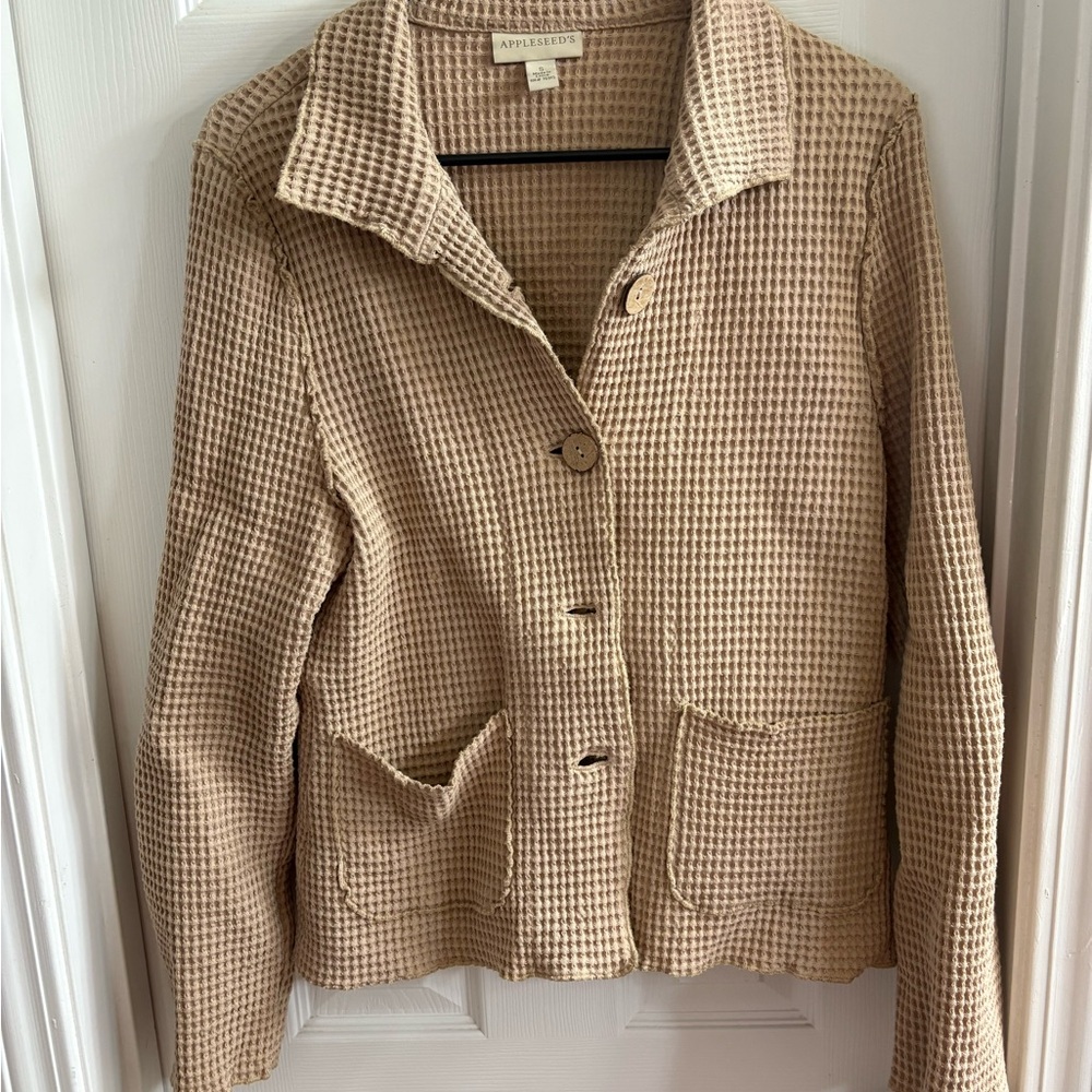 Appleseed's Beige Waffle Knit Blazer